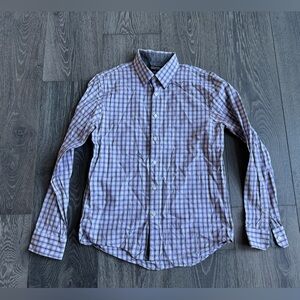 Michael Michael Kors Plaid Button Down Shirt in Purple/Grey Size Medium